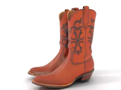 Vintage Western Boots model pack Low-poly 3D model