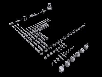 Modular Mechanical Joints Kitbach Low-poly 3D model