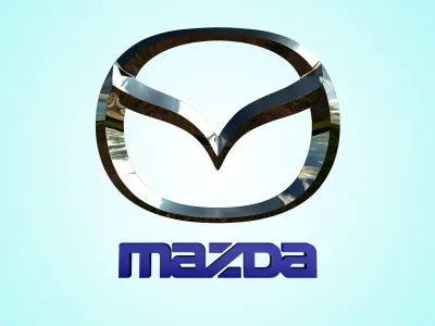 Mazda car logo emblem 3D model