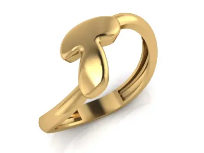 T alphabet bypass shell hallow ring 3D print model