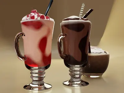 Classic Milkshake Moca Mix Coffee and Hot Chocolate Cup 3D model