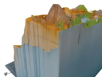 Isometric Excavator Tunnel Construction Scene Low-poly 3D model
