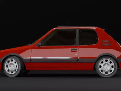 Peugeot 205 GTI Low-poly 3D model