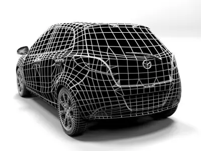 MAZDA 2 5DR 2009 LOWPOLY Low-poly 3D model
