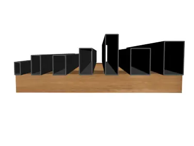 075in Wall Rectangle Ornamental Tube 3D model