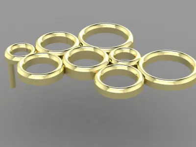Earring and Pendant sets ornamental design minimalistic 3D print model