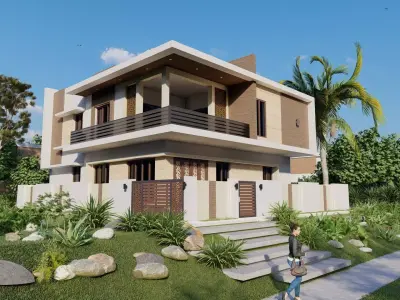 Casa Scene-villa-modern house 3D model buy