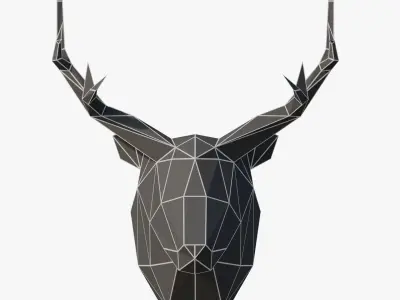 Paper Animal Heads Low-poly 3D model