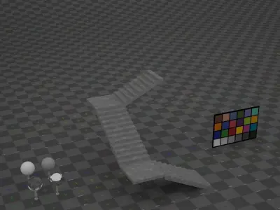 Concrete Stair case - Stack Low-poly 3D model Low-poly 3D model