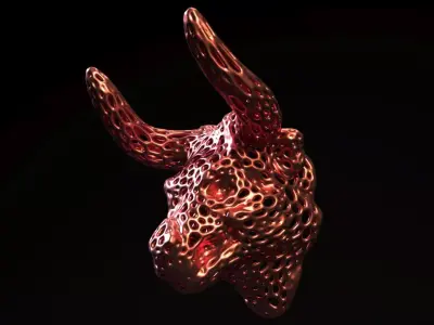 Bull head Voronoi 3D print model purchase