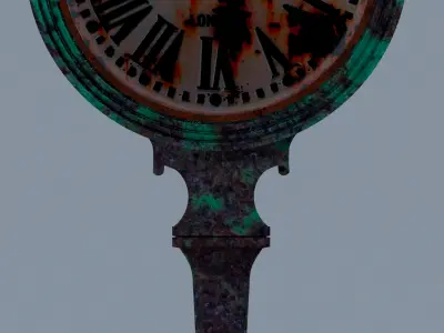 Street Clock Rusted Free low-poly 3D model