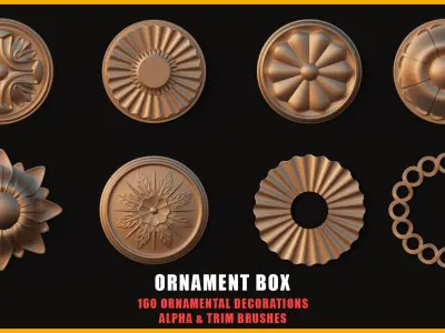 Ornament Box - 160 Ornamental Decorations  3D model