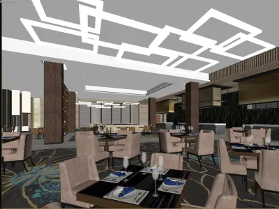 restaurant interior scenes 3D model