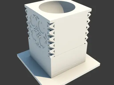 Church Furniture - Stone Baptismal Font 05 3D model