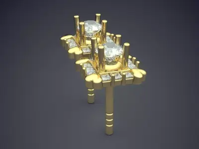 Luxury Earrings With Small Diamonds CAD 5083 3D print model