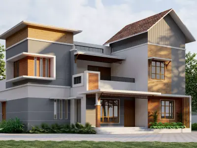 semi contemporary design house 3D model