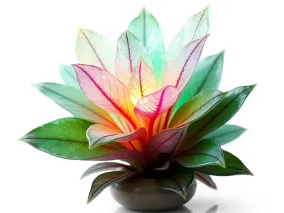 Rainbow Flora model pack Low-poly 3D model