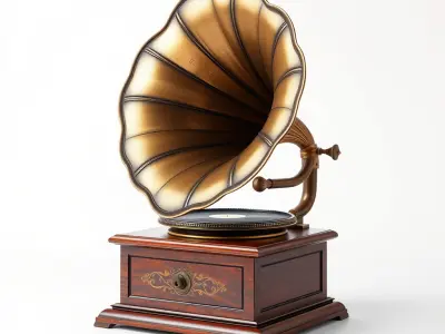 Vintage Gramophone D Model Pack Low-poly 3D model