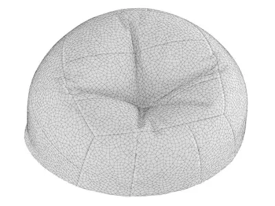 Chair bag volleyball ball made of wool 3D model