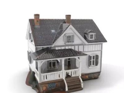 Charming Cottage House model pack Low-poly 3D model
