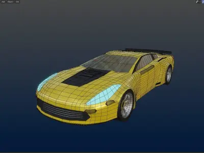 Sports car low poly 3d models 3D model