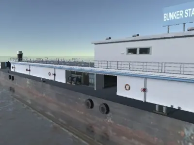  Inland bunker station Low-poly 3D model