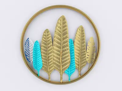 Decorative Metal plants with gold stainless  m9 3D model