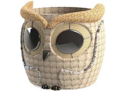 Owl flowerpot 4 3D print model