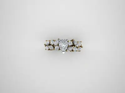 Jewellery ring  diamond  3D print model