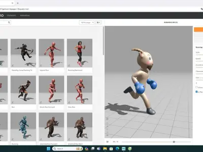 Boxing Goat Animal Animated Low-poly 3D model