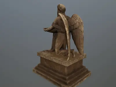 Angel  Statue Low-poly 3D model