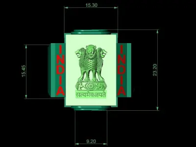 Indian Ashoka Ring 3D print model