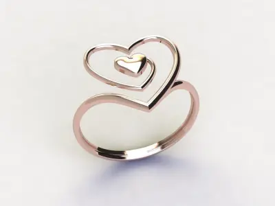 Heart ring 18 3D print model