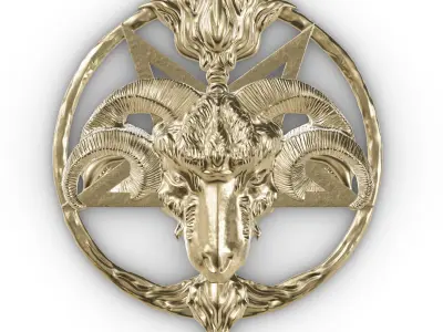 PENTAGRAM WITH RAM HEAD 3D print model