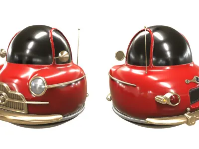 Stylized car 3d model Low-poly 3D model