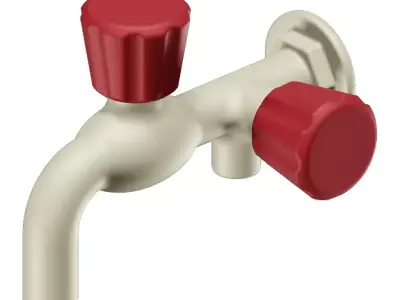 Elegant Plastic Two Way Tap 3D model