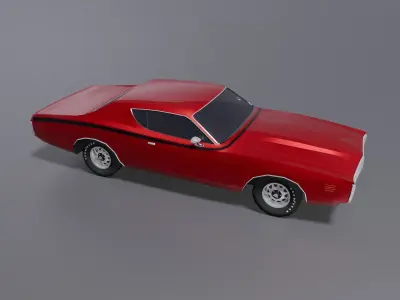Dodge Charger 1971 Low-poly 3D model