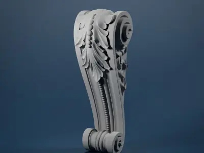 Console ornate door handle 3D model