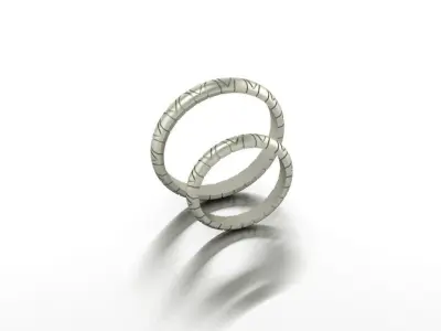 rhombuses wedding rings 3D print model
