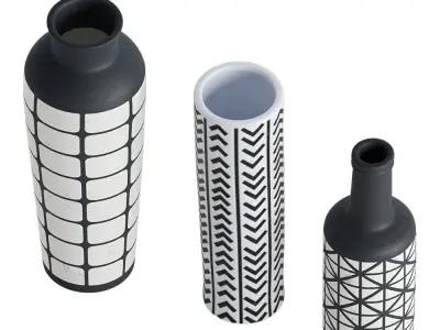 Pier 1 Set of 3 Vases 3D model