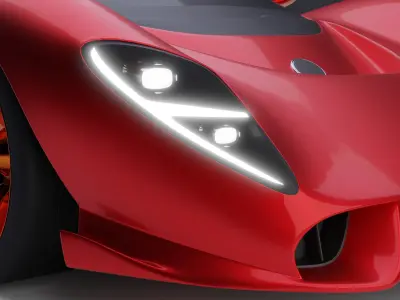 DeTomaso P72 High Poly Low-poly 3D model