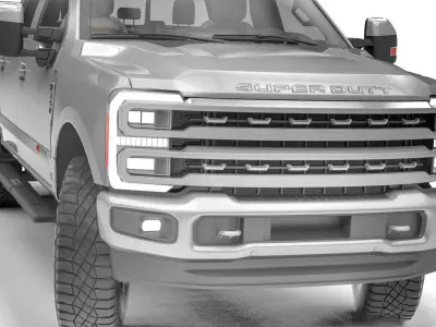 Generic Pickup 2024 Whit Interior Low-poly 3D model