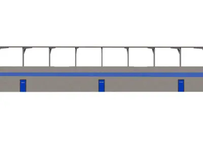 Tribune stadium with seats 3D model