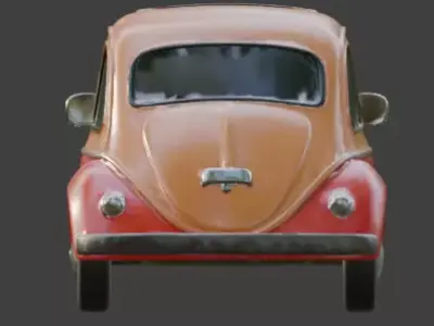Stylized Pink Cartoon Compact Car 3D Model Low-poly 3D model by Choco-Bear