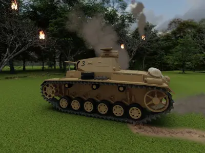 Panzer III with interior 3D model