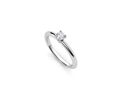 ZDR094 solitaire diamond engagement ring gold 3D print model