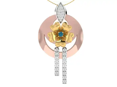 Solitaire Women Pendant 3dm STL OBJ FBX Renders Details 3D print model 7