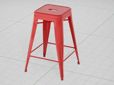 Tolix Barstool UE4 Low-poly 3D model