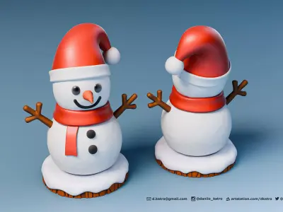 Snowman Miniature - Decorative - 3D Print 3D print model