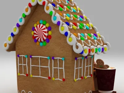 Ginger Bread Coffee Shop 3D model